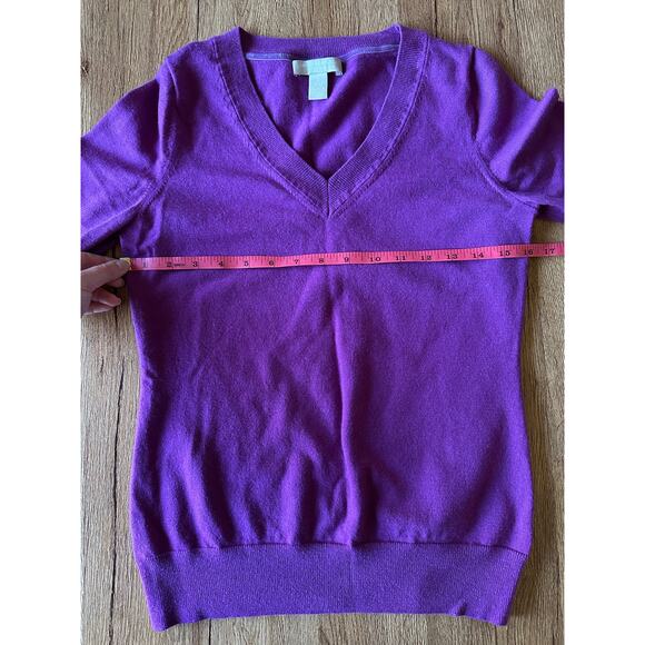 Banana Republic Extra Fine Merino Wool Purple Sweater Size Small - Picture 4 of 5